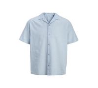 JACK & JONES Shirt Jjesummer Linen Blend Resort-Maglietta SS SN, Celestial Blu, XS Uomo