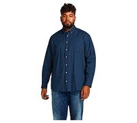 JACK & JONES Shirt L/S S21 PS Noos Camicia, Navy Blazer/Fit: Plus Size, 4XL Uomo