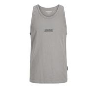 JACK & JONES Small Slub Tank Top Jcosago-Canottiera con Logo Piccolo, Flanella Grigia, S Uomo