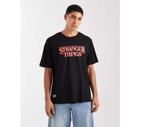 Jack & Jones - Stranger Things - T-shirt oversize nera-Nero XXL