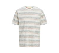 JACK & JONES Striped Tee SS Crew Neck Jjbirk-Maglietta Girocollo a Righe, Iceberg Green, L Uomo