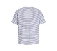 JACK & JONES Striped Tee SS Crew Neck Jjdevin Daytona-Maglietta Girocollo a Righe, Bianco, XL Uomo