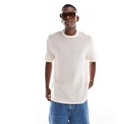 Jack & Jones - T-shirt beige all'uncinetto-Bianco XXL