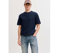Jack & Jones - T-shirt in maglia color sky captain-Grigio XL