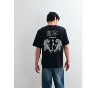Jack & Jones T-shirt nera con stampa tigre sul retro-Nero L