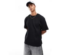 Jack & Jones - T-Shirt oversize a coste nera-Nero XL