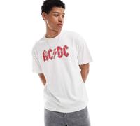 Jack & Jones - T-shirt oversize bianca con stampa AC/DC sul davanti-Bianco L