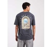 Jack & Jones - T-shirt oversize grigia con stampa di panorama sul retro-Grigio S
