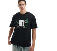 Jack & Jones - T-shirt oversize nera con stampa “Arc de Triomphe” sul petto-Nero S