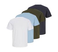 JACK&JONES T-Shirt Uomo 4er Pack JPRBLUTHOR TEE Girocollo Logo Cotone