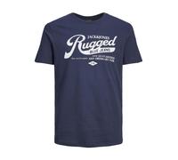 Jack & Jones Taglia Grande Uomo Stampato Maglietta Camicia IN Indigo 2XL - 6XL