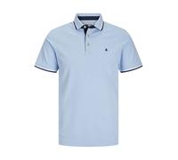 Jack & Jones Taglie Forti Lusso Polo per Uomo IN Chambray Blu, 2XL-6XL