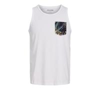 JACK & JONES Tanktop Jjhonolulu Pocket AOP Canotta SL, Bianco, L Uomo