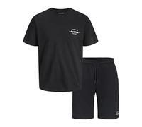 Jack & Jones - Completo con T-shirt e pantaloncini in jersey nero con logo M