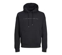Jack & Jones Felpa Plus Size con cappuccio e logo Nera da Uomo 3XL Nero
