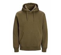 JACK & JONES Uomo Felpa con Cappuccio di Base Morbida Felpa Maglione con Cappuccio, Colore:Cachi, Dimensione Maglia:XS