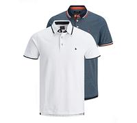 JACK & JONES Uomo JJEPAULOS Polo SS 2PK, Denim Blue/1DenimBlue1White, M