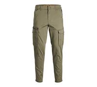 JACK & JONES Uomo Pantaloni Chino Cargo JPSTACE JJDEX Stretch Pantaloni Dritto Taglio Stile Lavoro, Colore:Oliva, Taglia Pantalone:27W / 30L