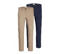 JACK & JONES Uomo Pantaloni Chino Jjimarco Jjdave Ak - Slim Fit 2er Pacco