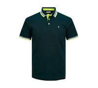 JACK & JONES Uomo Polo Aderente JJEPAULOS Tinta Unita Maglia Manica Corta Cotone piqué Taglie Forti, Colore:Verde Neon, Size:5XL