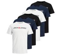 Jack&Jones Uomo T-Shirt, 6er Pacco - Jjecorp Logo Té Girocollo, Stampa Logo