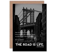JACK KEROUAC ROAD IS LIFE QUOTE HIGH QUALITY BLANK GREETINGS CARD