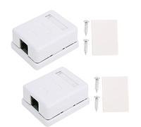 Jack Keystone RJ45 2 pezzi, scatola per montaggio su superficie Cat5e RJ45 a 1 porta Scatola per cavi di rete bianca