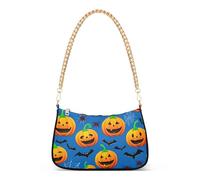 Jack Lanterna Zucche Halloween Crossbody Borsa Donna Media Borsa Tote Classico Floreale Borsa a Tracolla Chiusura con Cerniera