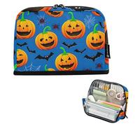 Jack Lanterna Zucche Halloween Matita Borse Grande Astuccio con Cerniera Matite Sacchetto Ragazze Classroom Pen Pouch Grande Capacità Bambini Rientro a Scuola Forniture Organizer