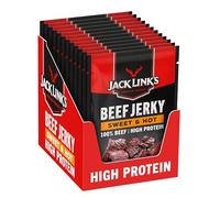 Jack Links Beef Jerky Sweet & Hot (12 x 60g) - Snack Proteine di Carne Secca per umani - Americani Protein Food - American Proteici Snacks - Carne Essiccata Proteico - Ideale in Palestra o All'aperto