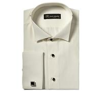 Jack Martin - Camicia Smoking con Collo ad Ala - Camicia Slim Fit per Eventi Formali (Crema, 3XL)