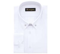 Jack Martin London Camicie formali con colletto a spillo per uomini adulti | Camicia da uomo a maniche lunghe con colletto, A righe bianche, XL