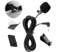Jack Microfono Auto da 3,5 mm, Microfono per Autoradio, Compatibile con Autoradio Sony JVC Kenwood Jensen Alpine, Navigazione Bluetooth, Microfonos con Morsetto a U, Adesivo di Fissaggio, Cavo da 2 m