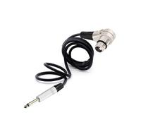 Jack mono in alluminio da 6,35 mm a connettore XLR a 3 pin Cavo audio curvo multidirezionale ad angolo retto 90 gradi Femmina for microfono(Silver Black,2m)