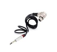 Jack mono in alluminio da 6,35 mm a connettore XLR a 3 pin Cavo audio curvo multidirezionale ad angolo retto 90 gradi Femmina for microfono(Silver Red,5M)
