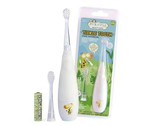 Jack N' Jill Kids Tickle Tooth Sonic Electric Toothbrush & Replacement Head, LED Brush Head With Light Timer & 30 Second Pulse Reminder, Suitable From 0-6 Years