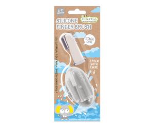 Jack n Jill Spazzolino da dito in silicone per bambini (2 pezzi) - per bambini da 6 a 12 mesi