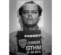 Jack Nicholson Mugshot Photograph 8 X 10 - Magnificent 1989 Mug Shot Portrait - Batman Movie Memorabilia - Gotham City - Joker - Foto rara - Stampa artistica