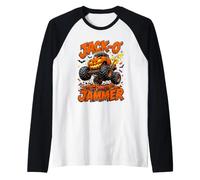 Jack O Jammer Halloween Pumpkin Monster Truck Ghost Maglia con Maniche Raglan