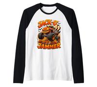 Jack O Jammer Halloween Pumpkin Monster Truck Ghost Maglia con Maniche Raglan