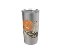 Jack O Lantern Chasing Scheletri Scena Divertente Halloween Bicchiere termico in acciaio inox doppia parete
