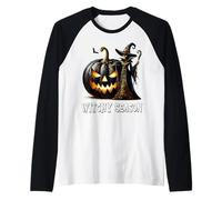 Jack O Lantern Halloween Skeleton Witch for Witchy Season Maglia con Maniche Raglan