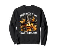 Jack O Lantern in Witch Hat Halloween Is My Favorite Holiday Felpa