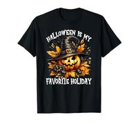Jack O Lantern in Witch Hat Halloween Is My Favorite Holiday Maglietta