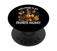 Jack O Lantern In Witch Hat Halloween Is My Favorite Holiday PopSockets PopGrip Adesivo