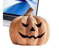 Jack O Lantern, Light-Up Flameless Jack O Lantern, Spooky Decorative Lamp, Safe LED Lighting, Weather-Resistant Design for Outdoor Indoor, Front Door, Party, Home Lawn Decor, 15.5 x 19 cm
