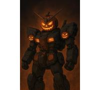 Jack O Lantern Mech Notebook - Scary Robot Halloween Journal: Pumpkin design for anime and horror fans