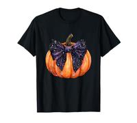 Jack O Lantern Pumpkin with Bow Halloween Maglietta