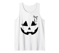 Jack O Lanterna Viso con Fiocco e Ciglia Halloween Zucca Canotta