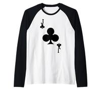 Jack of Clubs - Maglietta a forma di carte da gioco per Halloween Maglia con Maniche Raglan